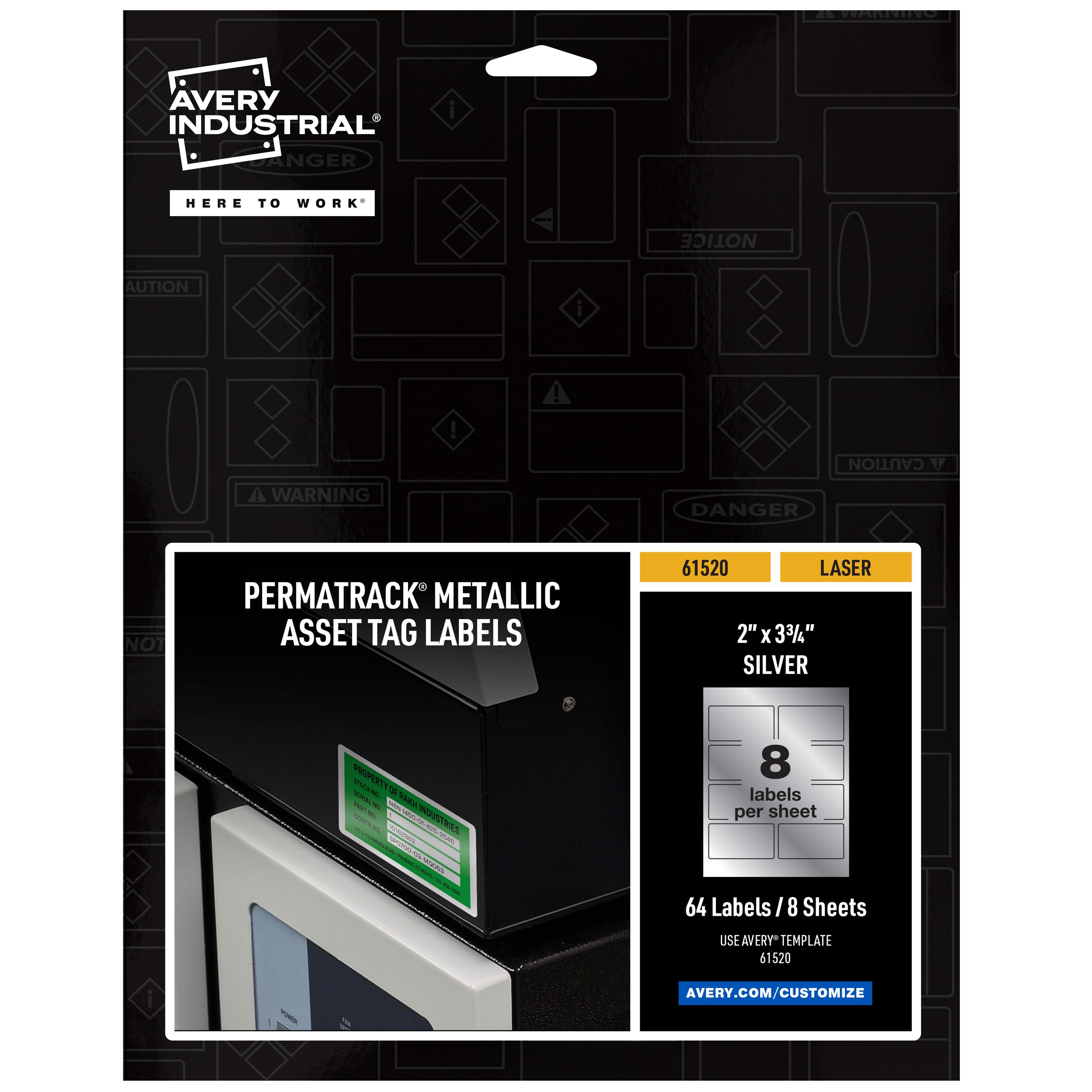 Avery® PermaTrack® Metallic Asset Tag Labels 61520 | Avery